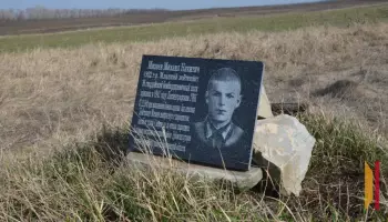 Житель Верхнего Мамона установил памятную доску в поле на месте гибели советского стрелка