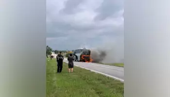 В Воронежской области загорелся рейсовый автобус с пассажирами