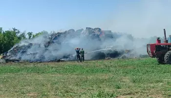 В Воронежской области сгорело около 700 тюков сена