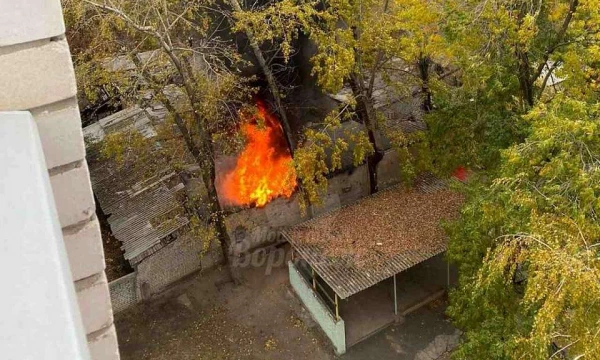 Пожар разгорелся возле детского сада в Воронеже