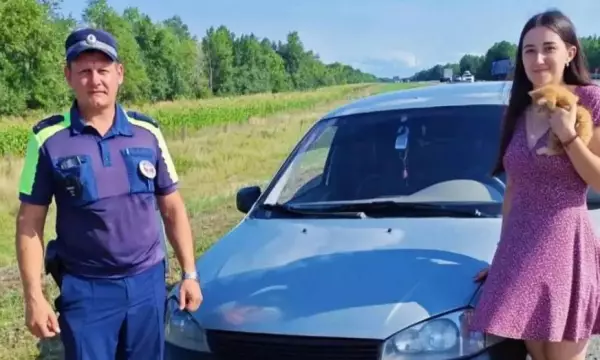 Воронежские полицейские помогли девушке, которая по пути из Волгоградской области пробила колесо