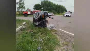 В воронежском селе Мамоновка &laquo;Лада Приора&raquo; врезалась в столб и перевернулась